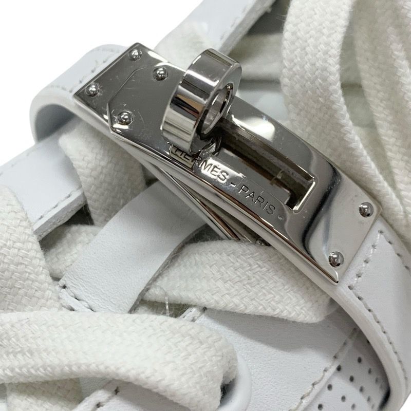 Hermes Daydream Sneakers Shoes Leather White Silver Kelly Hardware Punching