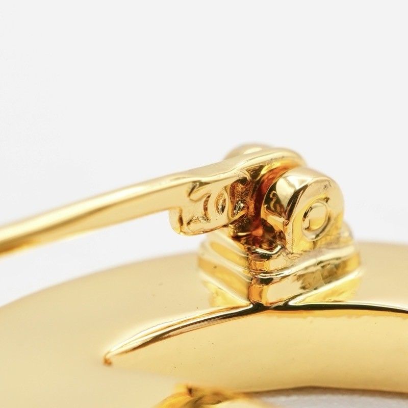 Chanel Brooch Corsage Gold Black Here Mark