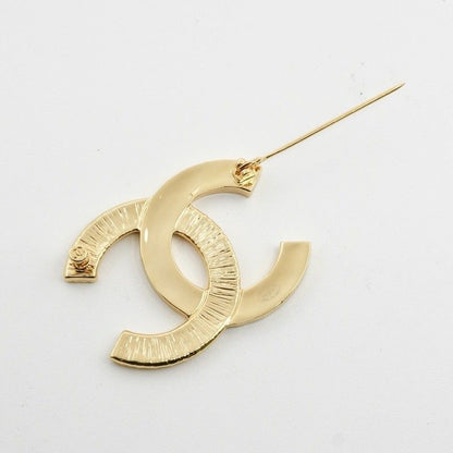 Chanel Brooch Corsage Gold Black Here Mark