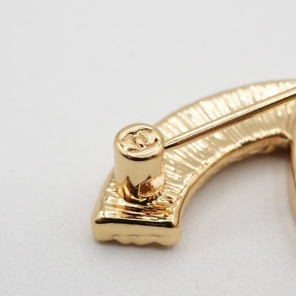 Chanel Brooch Corsage Gold Black Here Mark