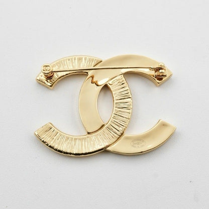 Chanel Brooch Corsage Gold Black Here Mark