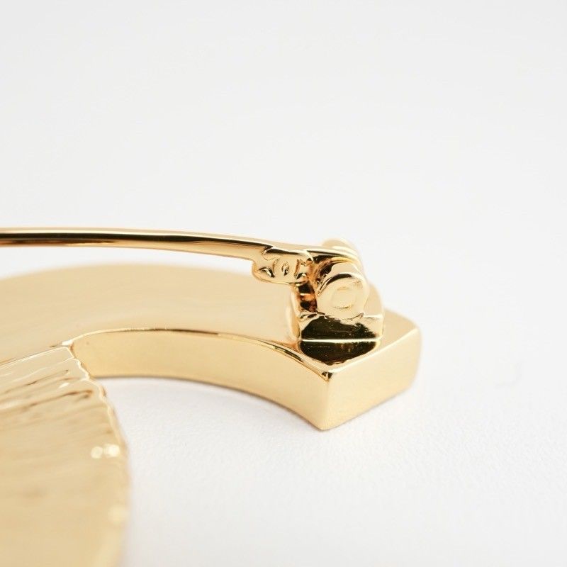 Chanel Brooch Corsage Gold Black Here Mark