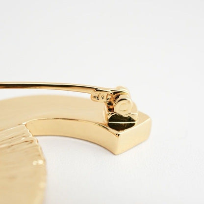 Chanel Brooch Corsage Gold Black Here Mark