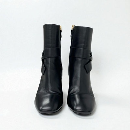 Louis Vuitton Silhouette Line Boots Short Shoes Leather Black Gold Logo