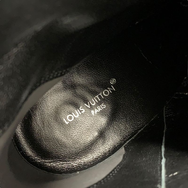 Louis Vuitton Silhouette Line Boots Short Shoes Leather Black Gold Logo