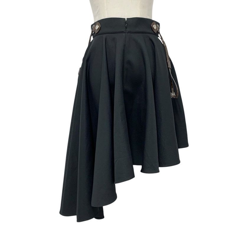 Louis Vuitton Bottoms Black Silver Brown Monogram Middle Skirt