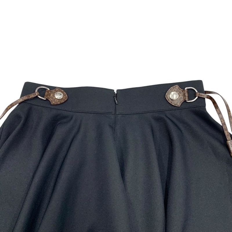 Louis Vuitton Bottoms Black Silver Brown Monogram Middle Skirt