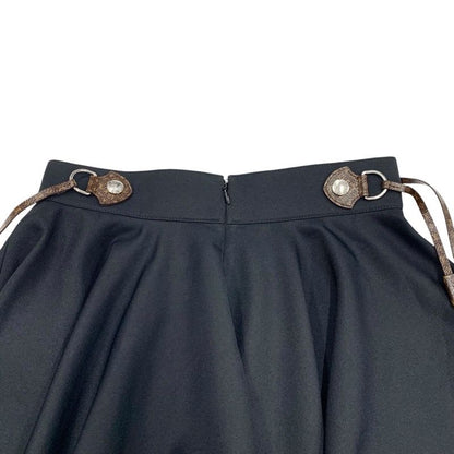 Louis Vuitton Bottoms Black Silver Brown Monogram Middle Skirt