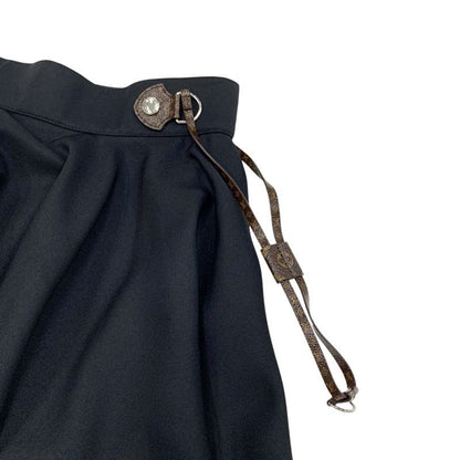 Louis Vuitton Bottoms Black Silver Brown Monogram Middle Skirt