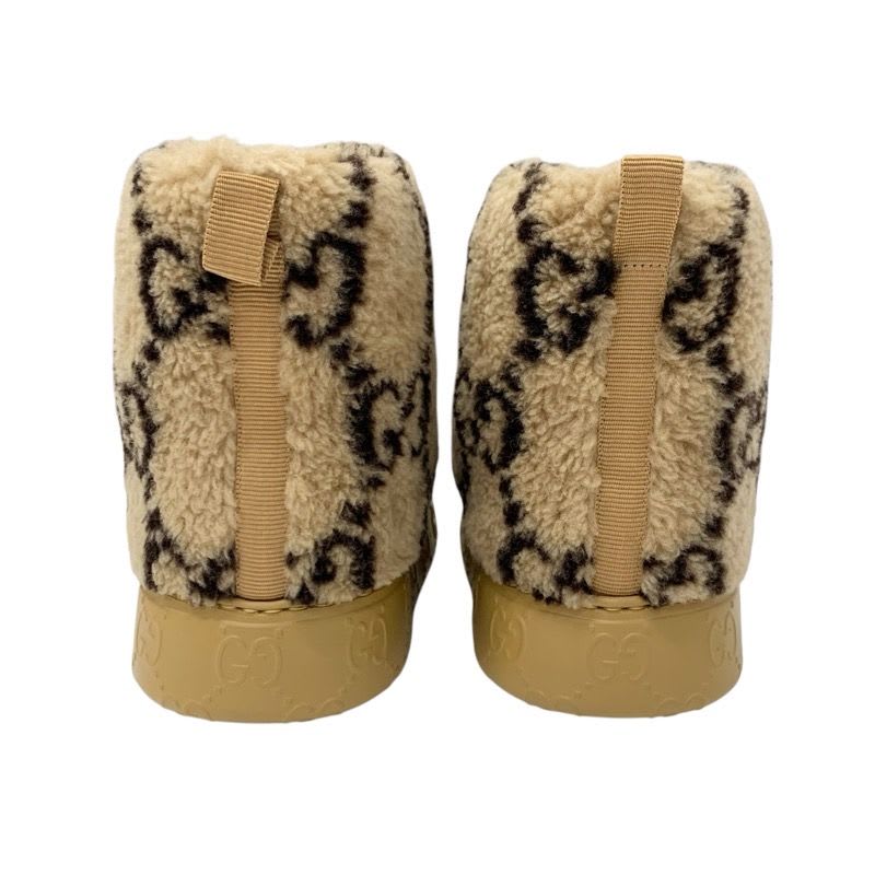 Gucci Boots Short Shoes Shearling Brown GG Signature Boa