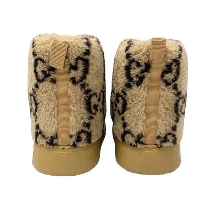 Gucci Boots Short Shoes Shearling Brown GG Signature Boa