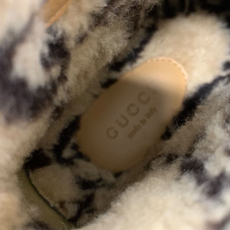 Gucci Boots Short Shoes Shearling Brown GG Signature Boa