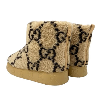 Gucci Boots Short Shoes Shearling Brown GG Signature Boa