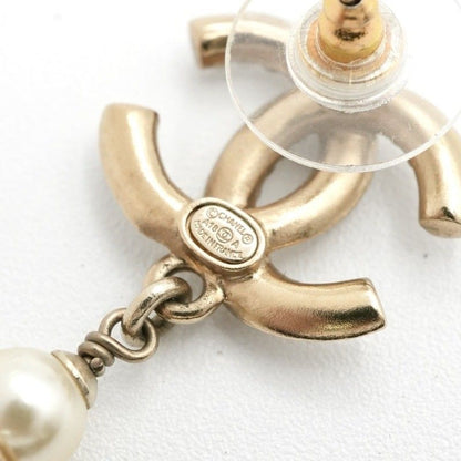 Chanel Earrings Earring Gold Coco Mark Rhinestone