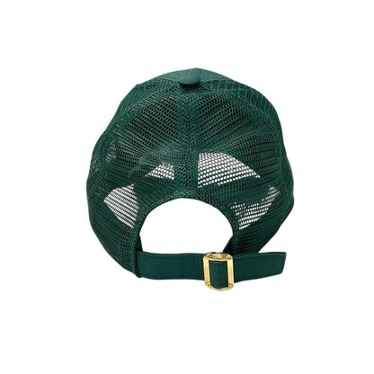Celine Cap Hat Green White Gold Triomphe Mesh Baseball Cotton
