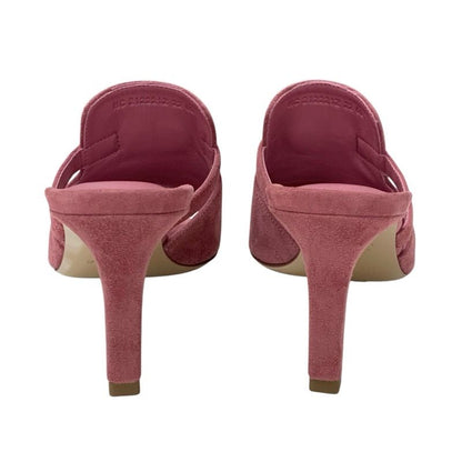 Hermes Cute Sandals Shoes Suede Pink Silver Unused Kelly Hardware Mules