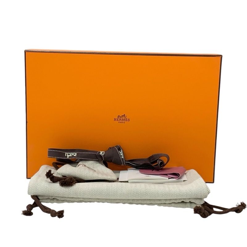 Hermes Cute Sandals Shoes Suede Pink Silver Unused Kelly Hardware Mules