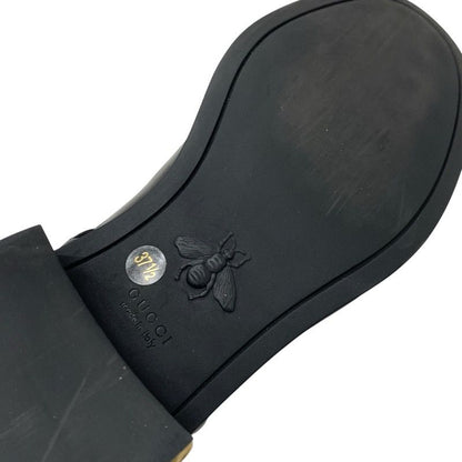 Gucci Double G Boots Short Boots Shoes Leather Black Gold Quilted Ggmarmont