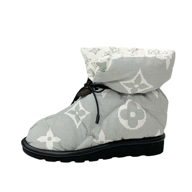 Louis Vuitton Pillow Line Monogram Boots Short Boots Shoes Nylon White Black