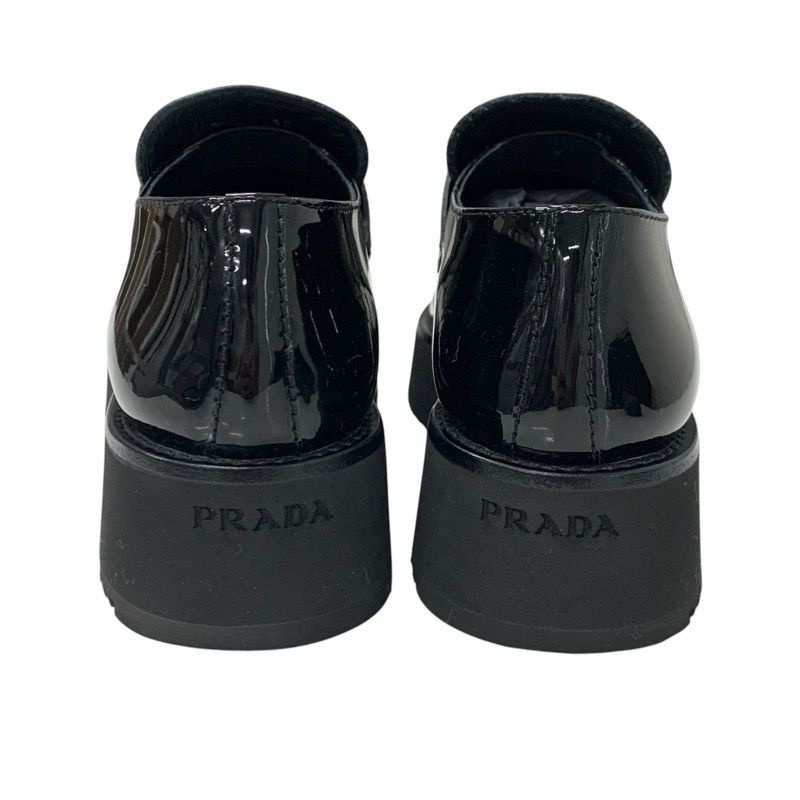 Prada Loafers Leather Shoes Leather Black Triangle Logo