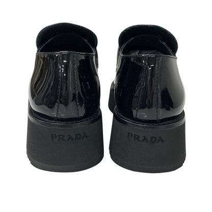 Prada Loafers Leather Shoes Leather Black Triangle Logo