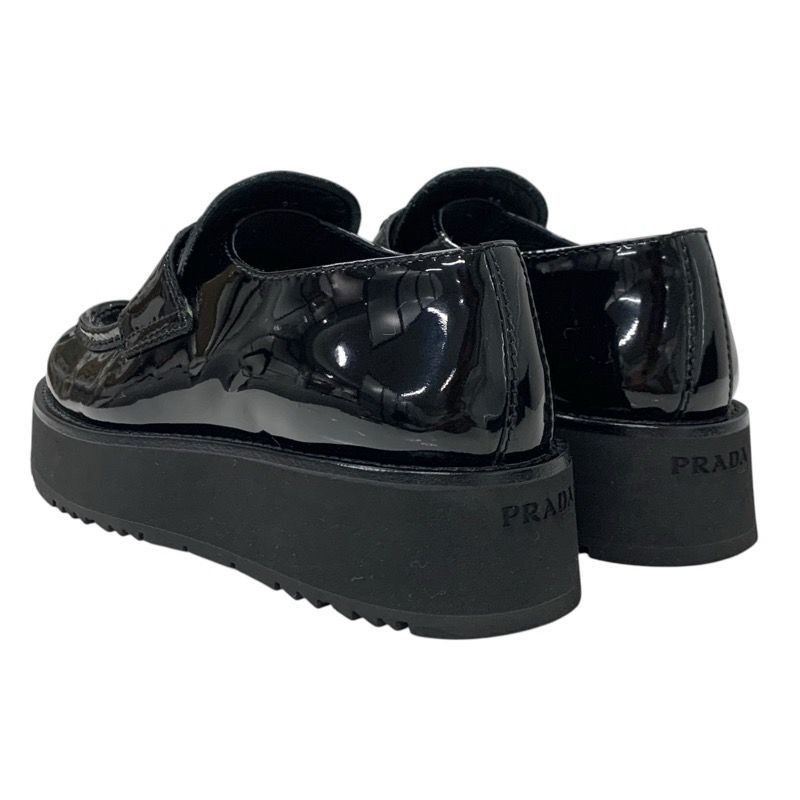 Prada Loafers Leather Shoes Leather Black Triangle Logo