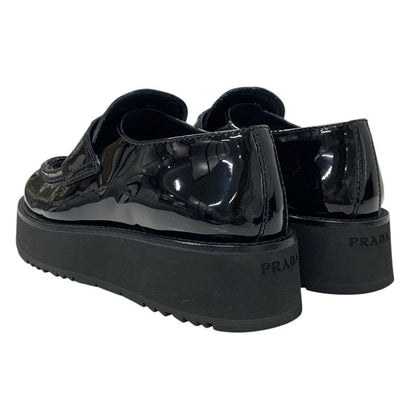 Prada Loafers Leather Shoes Leather Black Triangle Logo