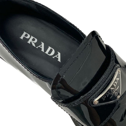 Prada Loafers Leather Shoes Leather Black Triangle Logo
