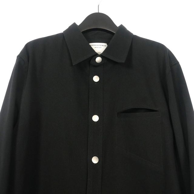 Bottega Veneta 20SS Oversized Cotton Twill Shirt Long Sleeve 50 Black 618612