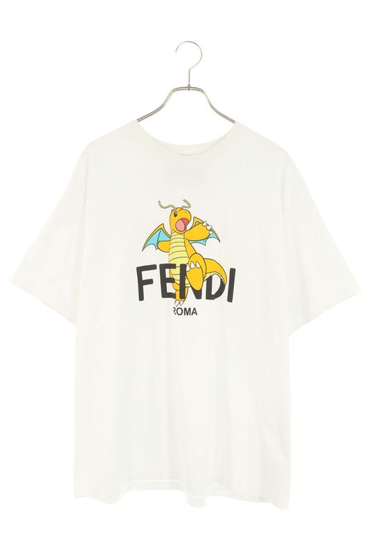 Fendi X Fragment Fy1144 AQJL Character Logo Print T-shirt Men XXL