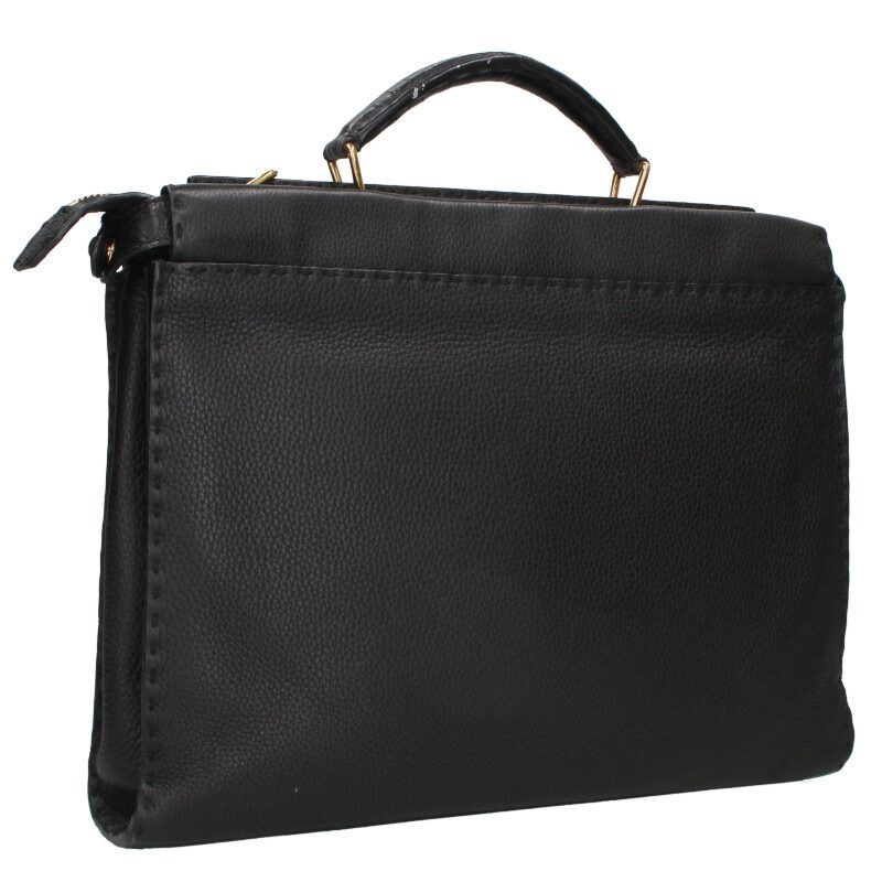 Fendi Peekaboo Fitted Selleria Crocleather Transept Handbag Men's