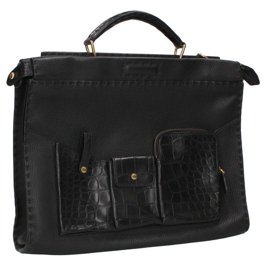 Fendi Peekaboo Fitted Selleria Crocleather Transept Handbag Men's