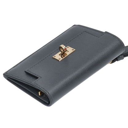 Hermes Kelly Pocket Slim W Engraved Ghardware Epson Card Case With Strap Men's