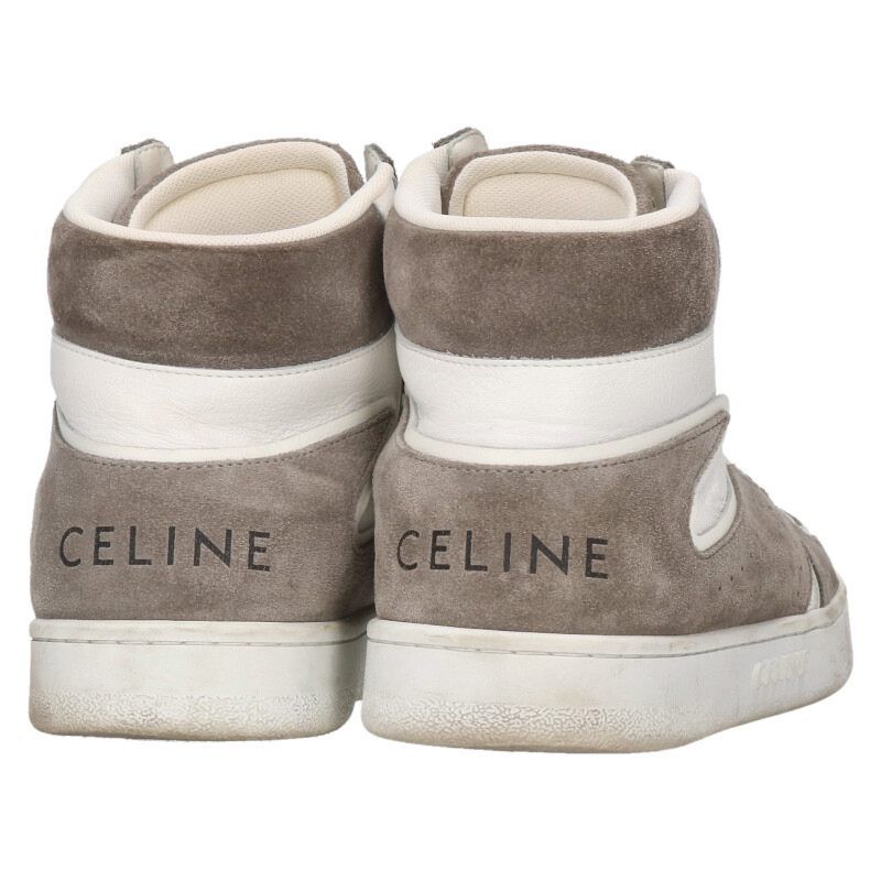 Celine Ct-01 Logo Leather High Cut Sneakers Men's 41