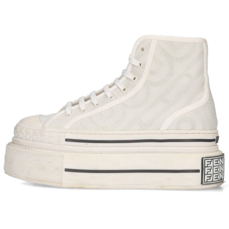 Fendi X Marc Jacobs MARC Jacobs 8e8425 FF Logo Canvas Thick Soled Sneakers Men