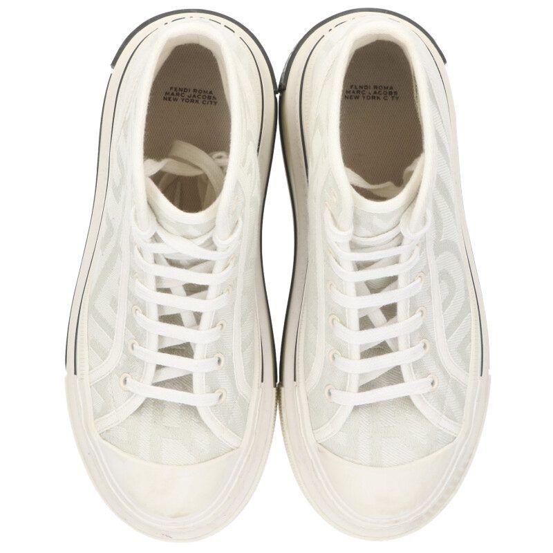 Fendi X Marc Jacobs MARC Jacobs 8e8425 FF Logo Canvas Thick Soled Sneakers Men