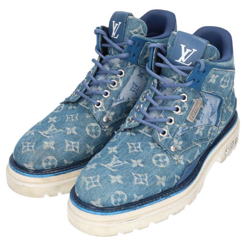 Louis Vuitton Oberkampflin Monogram Denim Boots Men's 8.5