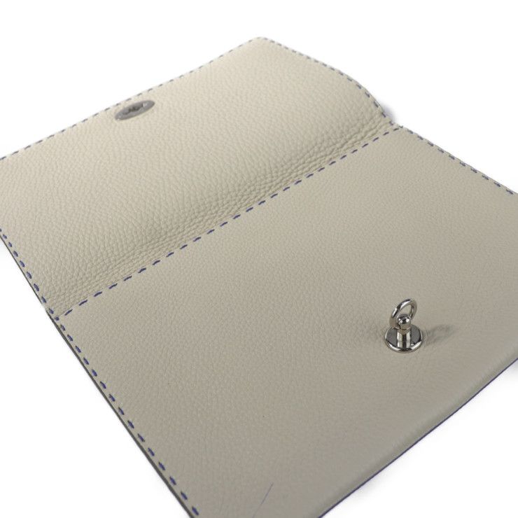 Fendi Alda 326 Clutch Bag 8n0104 Leather Blue White Selleria Second Bag Turnlock