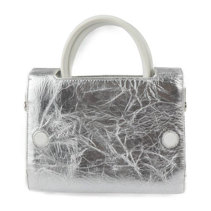 Christian DIOR Ever Mini Handbag M7003 PNSS Leather Silver White 2WAY Shoulder
