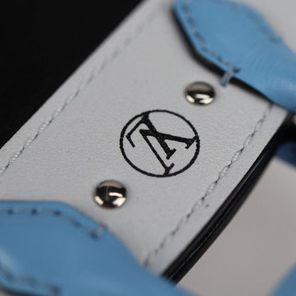 Louis Vuitton City Stima Key Holder Mp1786 Leather Black Light Blue Silver
