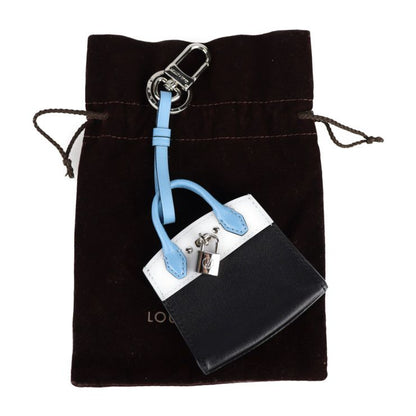 Louis Vuitton City Stima Key Holder Mp1786 Leather Black Light Blue Silver
