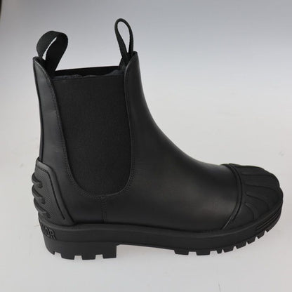 Christian DIOR Iron Boots CL 0620 Leather Rubber Black Reference Size Approx