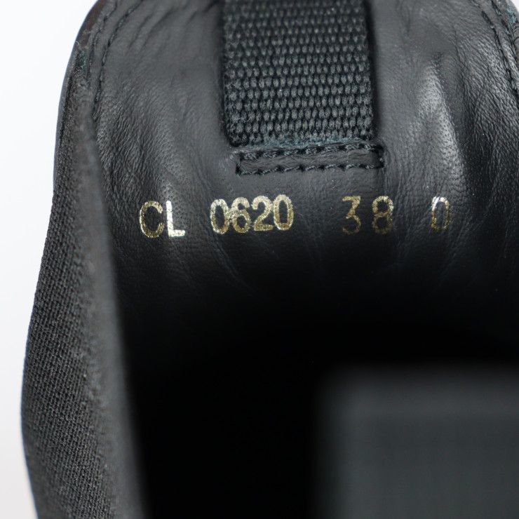 Christian DIOR Iron Boots CL 0620 Leather Rubber Black Reference Size Approx