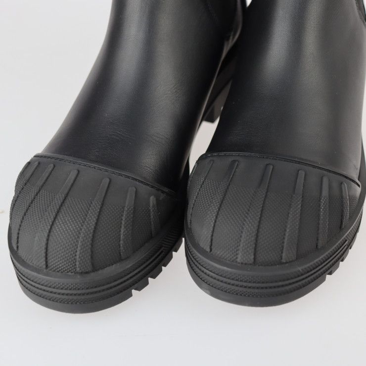 Christian DIOR Iron Boots CL 0620 Leather Rubber Black Reference Size Approx