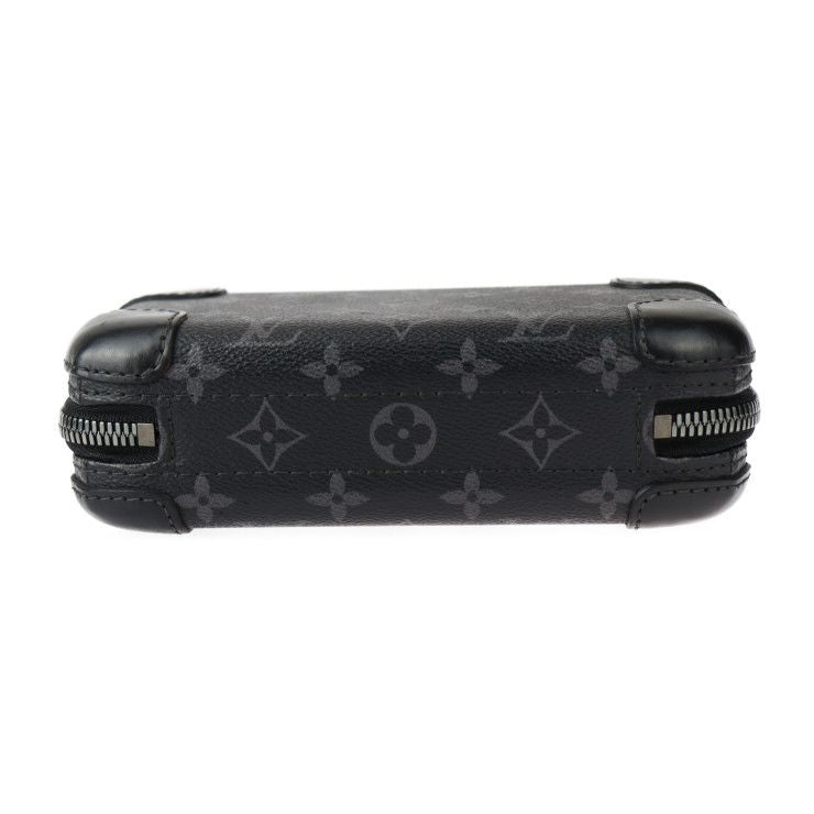Louis Vuitton Horizon Clutch Shoulder Bag M45579 PVC Leather Black Gray Silver