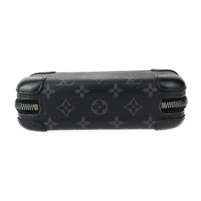 Louis Vuitton Horizon Clutch Shoulder Bag M45579 PVC Leather Black Gray Silver