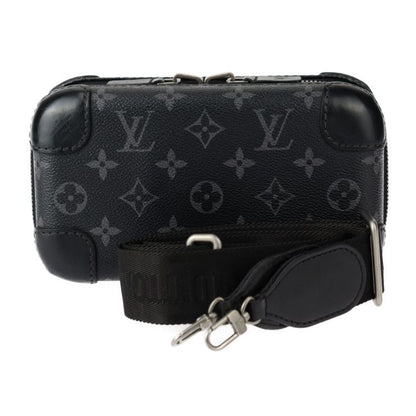Louis Vuitton Horizon Clutch Shoulder Bag M45579 PVC Leather Black Gray Silver