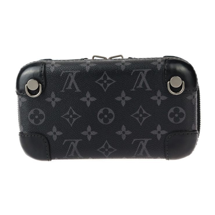 Louis Vuitton Horizon Clutch Shoulder Bag M45579 PVC Leather Black Gray Silver
