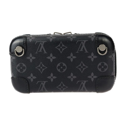Louis Vuitton Horizon Clutch Shoulder Bag M45579 PVC Leather Black Gray Silver