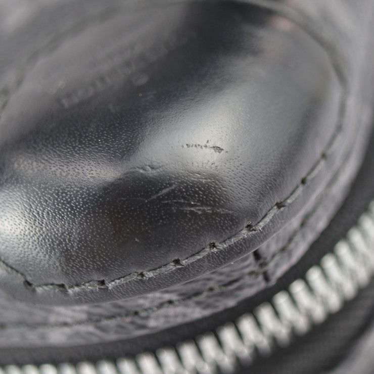 Louis Vuitton Horizon Clutch Shoulder Bag M45579 PVC Leather Black Gray Silver